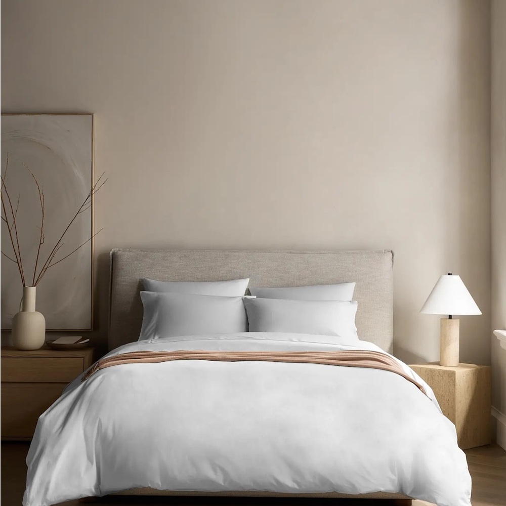 QUINCE NWT organic percale duvet cover -light gray -king/cal king